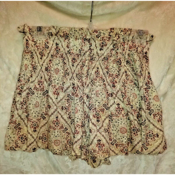 Etoile Isabel Marant Mini Shorts Womens 1 Tan Print Ruffled Layered Good Conditi - Picture 2 of 5